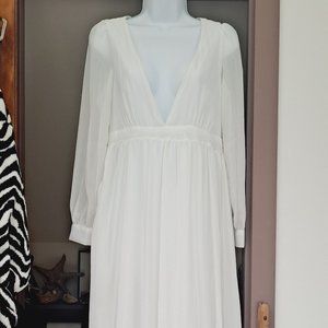 White Dresslink Unbranded Empire Waist Maxi Dress SMALL NWT
